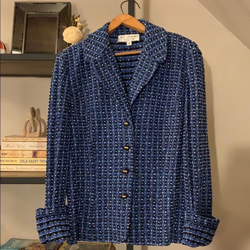 St. John Collection - blue tweed jacket - size 12